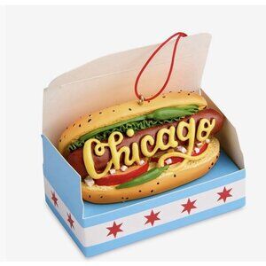 Christmas Ornament Chicago Hot Dog. NWT